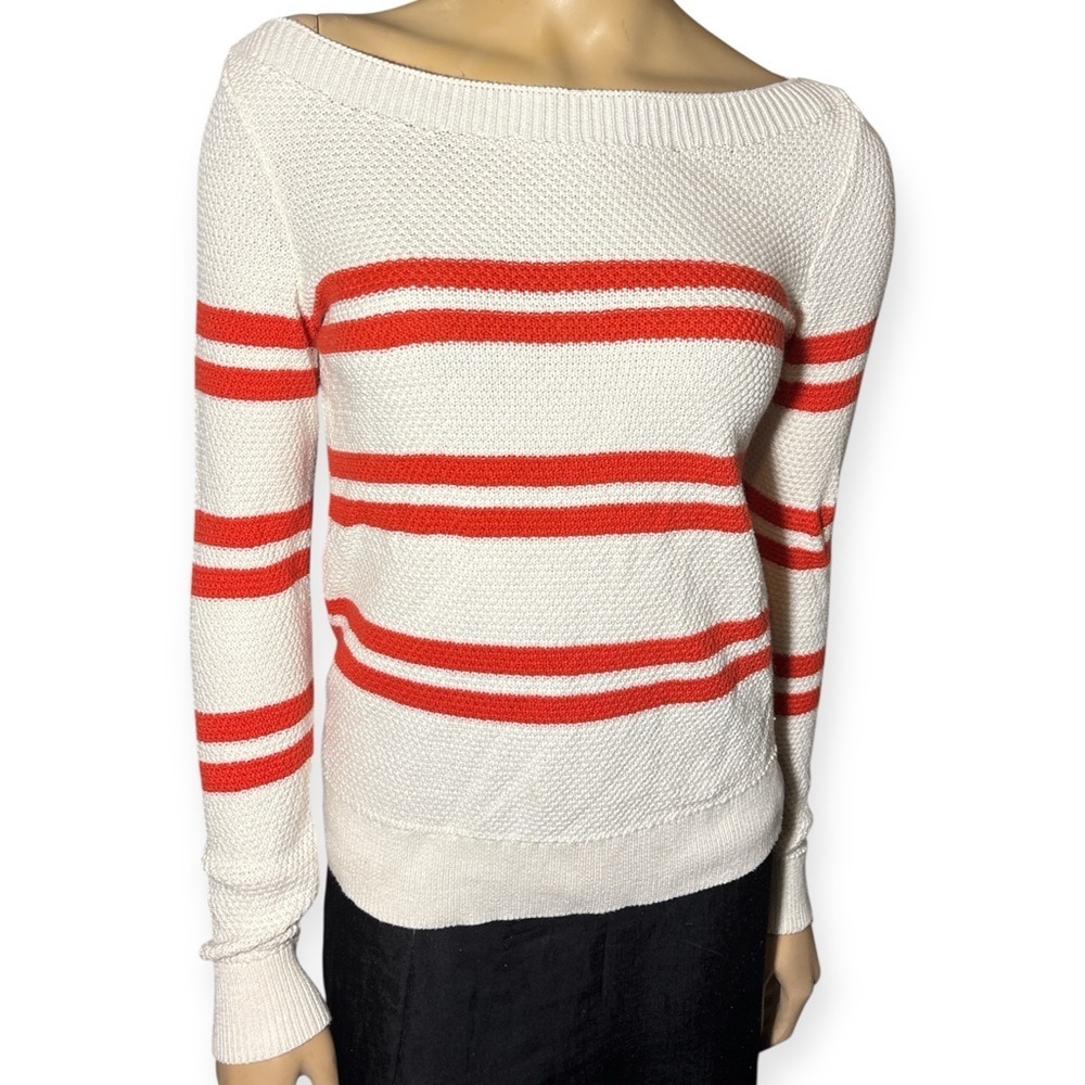 Banana Republic women’s Off-Shoulder nautical preppy long sleeve knit Sweater XS
